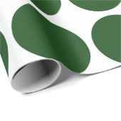 緑の水玉模様オン白 ラッピングペーパー (ロールコーナー)