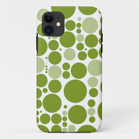 緑の水玉模様オン白 Case-Mate iPhoneケース (裏面)