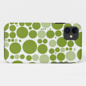 緑の水玉模様オン白 Case-Mate iPhoneケース (裏面(横))