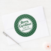 緑の水玉模様クリスマスステッカー ラウンドシール (封筒)