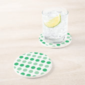 緑の水玉模様パターン コースター (側面)