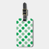 緑の水玉模様パターン ラゲッジタグ (正面縦)