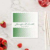 緑の水玉模様モダン白 スタンダードカクテルナプキン (インサイチュ)