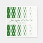 緑の水玉模様モダン白 スタンダードカクテルナプキン (正面)