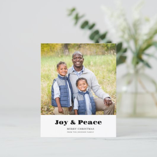 緑の水玉模様写真の平和と喜びクリスマス (スタンド正面)