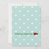 緑の水玉模様写真誕生日カード 案内状 (裏面)