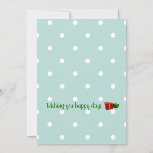 緑の水玉模様写真誕生日カード 案内状 (裏面)