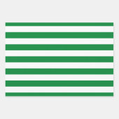 緑の水玉模様幅ストライプのと無地の幅 ラッピングペーパーシート (正面)