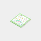 緑の水玉模様、かわいい星と虹3" x 3" ポストイット (アングル)