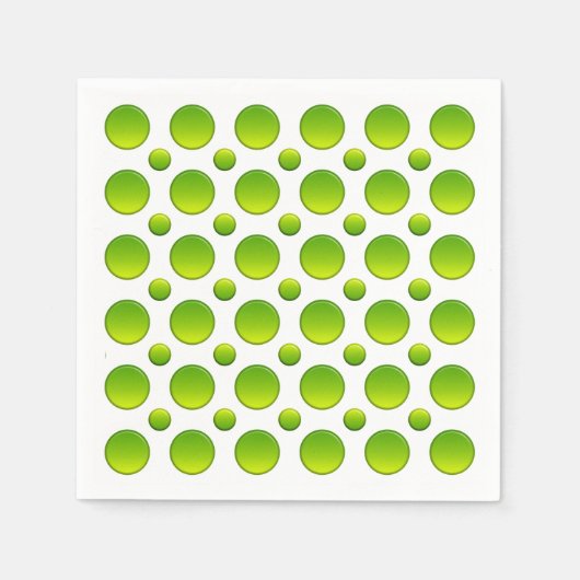 緑の水玉模様。 スタンダードカクテルナプキン (正面)