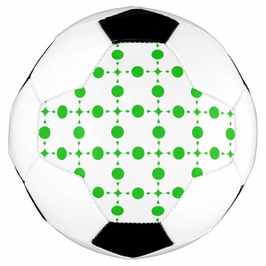 緑の水玉模様、水玉柄、ドット、ドット柄 サッカーボール (正面)
