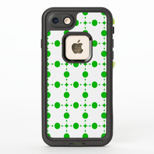 緑の水玉模様、水玉柄、ドット、ドット柄 LifeProof iPhoneケース (裏面)