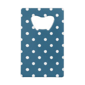 緑の水玉模様、水玉模様パターン、ドット点々のある、 クレジットカード栓抜き (裏面)