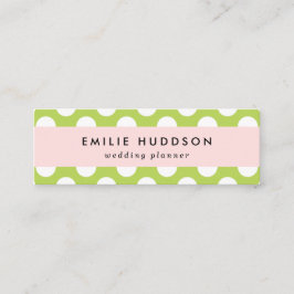 緑の水玉模様、水玉模様パターン、ドット点々のある、 スキニー名刺