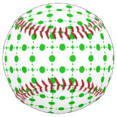 緑の水玉模様、水玉模様パターン、ドット点々のある、 ソフトボール (裏面)
