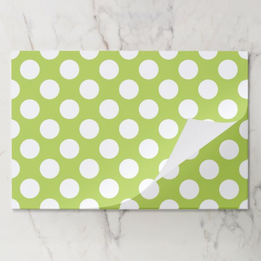 緑の水玉模様、水玉模様パターン、ドット点々のある、 ペーパーパッド (折り畳み)