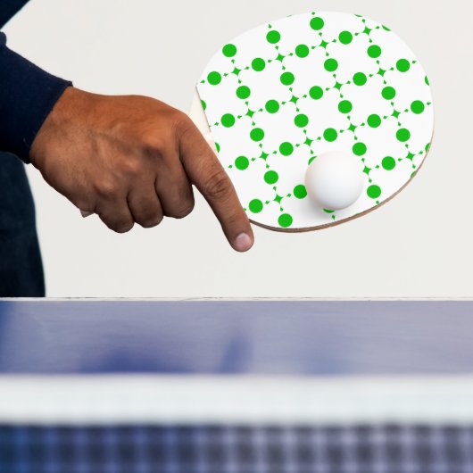 緑の水玉模様、水玉模様パターン、ドット点々のある、 卓球ラケット (インサイチュ)