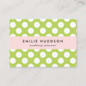 緑の水玉模様、水玉模様パターン、ドット点々のある、 名刺 (正面)