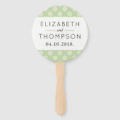 緑の水玉模様、水玉模様パターン、ドット結婚、 ハンドファン (正面)