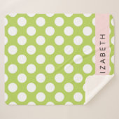 緑の水玉模様、水玉模様パターン、名前 シェルパブランケット (正面(横))