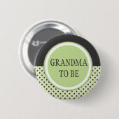 緑の水玉模様- Pinが"ある"祖母 缶バッジ (正面&裏面)