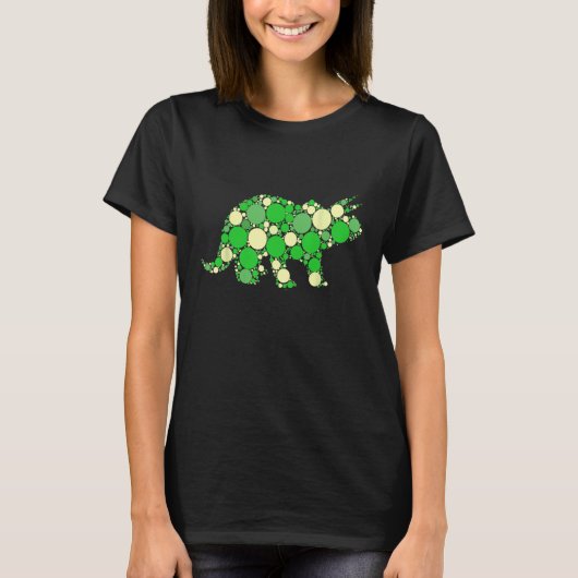 緑の水玉模様TレックスTシャツ国際 Tシャツ (正面)