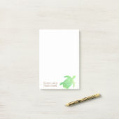 緑の水色のカメの速度は問題ではない ポストイット (デスク上)