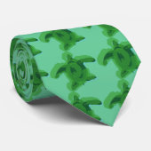 緑の水色のタートルタイ ネクタイ (ロール)