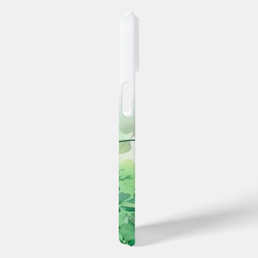 緑の水色のリーフエレガントスクリプモノグラムのト Case-Mate iPhoneケース (裏面 / 右)