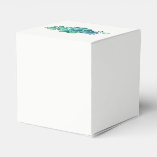 緑の水色の多肉株結婚の フェイバーボックス (裏面サイド)