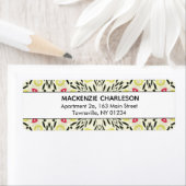 緑の水色の抽象芸術パターンアドレス ラベル (インサイチュ)