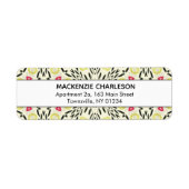 緑の水色の抽象芸術パターンアドレス ラベル (正面)