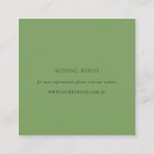 緑の水色の砂漠サボテンの花結婚の スクエア名刺 (裏面)