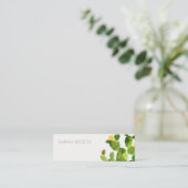 緑の水色の砂漠サボテン花のアドレス スキニー名刺 (スタンド正面)