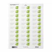 緑の水色の砂漠サボテン花のアドレス ラベル (フルシート)