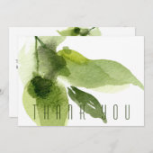 緑の水色の紅葉のお葬式 サンキューカード (正面/裏面)