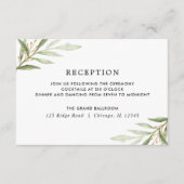 緑の水色の緑の金ゴールド離れ披露宴 エンクロージャーカード (正面)