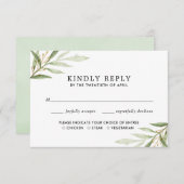 緑の水色の緑の金ゴールド離れRSVP エンクロージャーカード (正面/裏面)