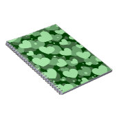 緑の水色の色合いの愛のハート ノートブック (右側)