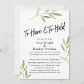 緑の水色の葉を保持する 招待状 (正面)