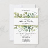 緑の水色の葉 招待状 (正面)