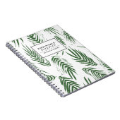 緑の水色の離れパターンパーソナライズされた ノートブック (右側)