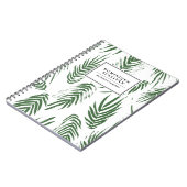 緑の水色の離れパターンパーソナライズされた ノートブック (左側)