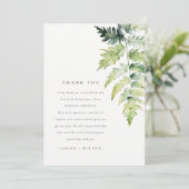 緑の水色シダの葉ありがとう サンキューカード (スタンド正面)