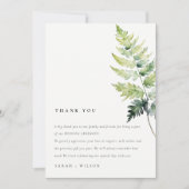 緑の水色シダの葉ありがとう サンキューカード (正面)
