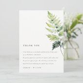 緑の水色シダの葉ありがとう サンキューカード (スタンド正面)