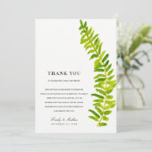 緑の水色シダの葉ありがとう サンキューカード (スタンド正面)