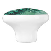 緑の水色チェッカーボード正方形の濃淡 セラミックノブ (側面)