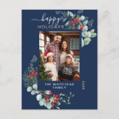 緑の水色ネイビーエレガントブルー シーズンポストカード (正面)