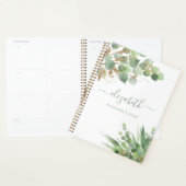 緑の水色パーソナライズされたモノグラムの プランナー手帳 (ディスプレー)